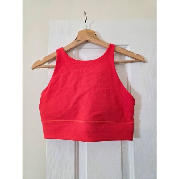 lululemon Energy Longline Bra Medium Support Sz 10 Red - Picture 4 of 6